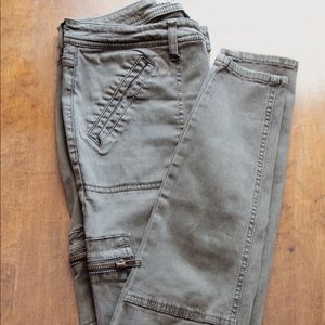 olive green cargo skinny jeans